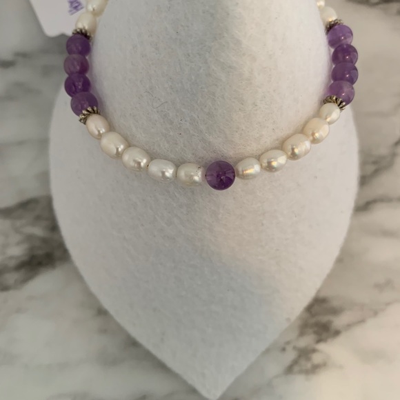 2/30$ 🔮 Amethyst & Pearl Harmony Bracelet Clasp - Picture 5 of 5